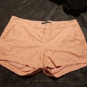 Pink lace shorts